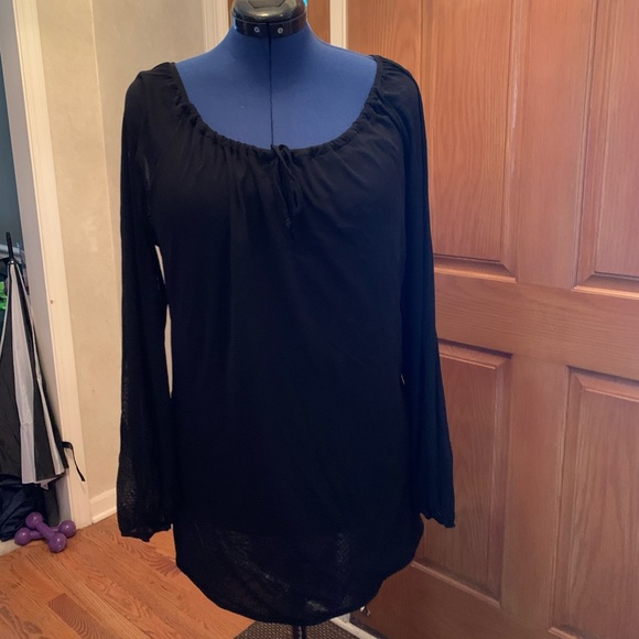 Bathing suit coverup - long sleeve - black - Picture 1 of 4